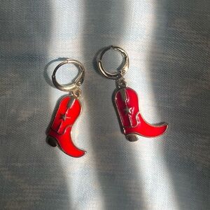 Red Boot Earrings